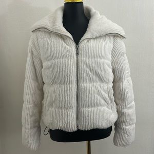 White faux fur jacket